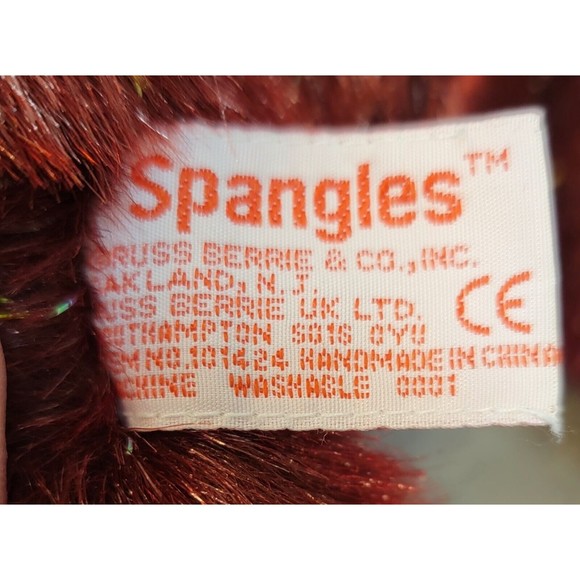 Russ Burgundy Spangles Festive Gatherings Teddy Bear Plush Stuffed Animal 14" - Picture 10 of 10